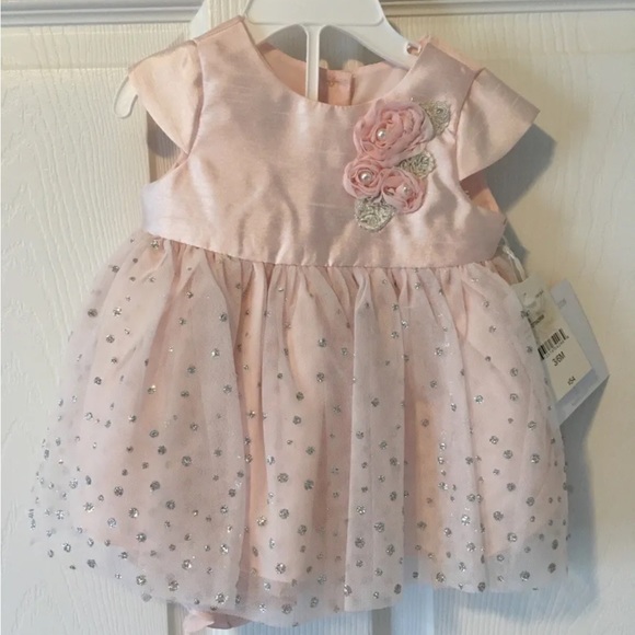 Marmelata Classics Infant Girls 2piece Party Dress, pink tule satin Sz 3/6 NWT - Picture 1 of 8